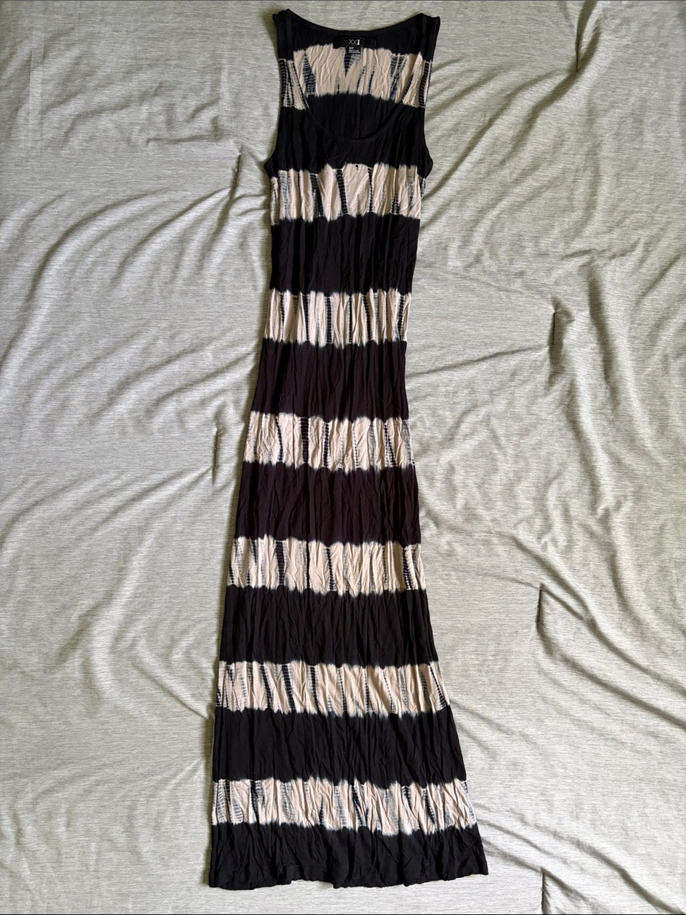 Forever 21 Black and Cream Striped Dress